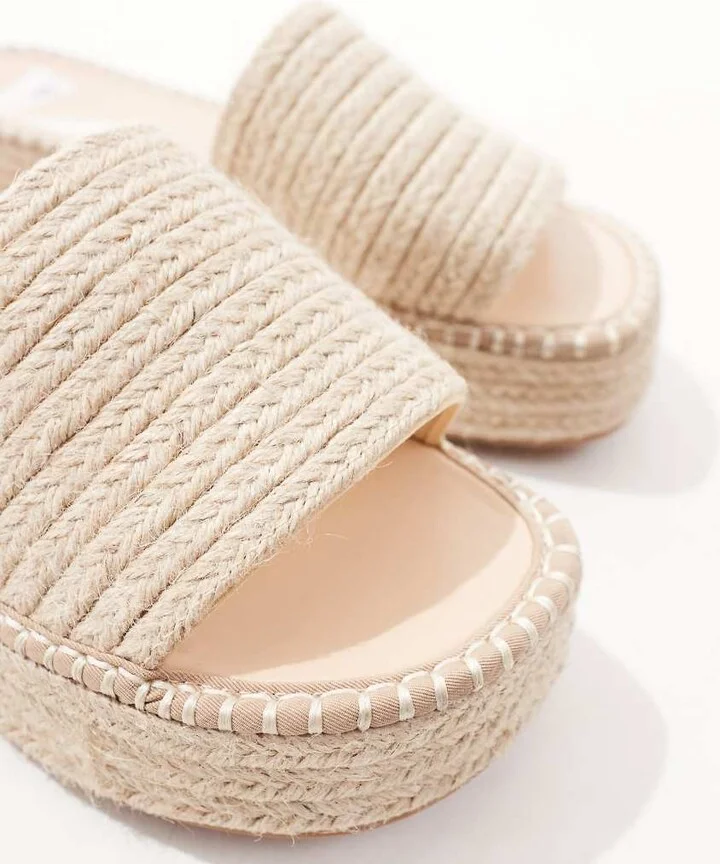 ASOS DESIGN Jordyn flatform espadrille sandals in natural - Image 2