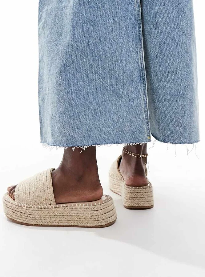 ASOS DESIGN Jordyn flatform espadrille sandals in natural - Image 3