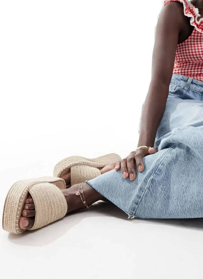 ASOS DESIGN Jordyn flatform espadrille sandals in natural - Image 4