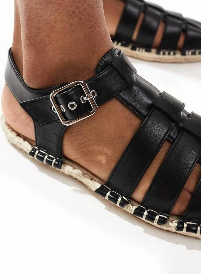 ASOS DESIGN Jukebox fisherman espadrille in black - Image 2