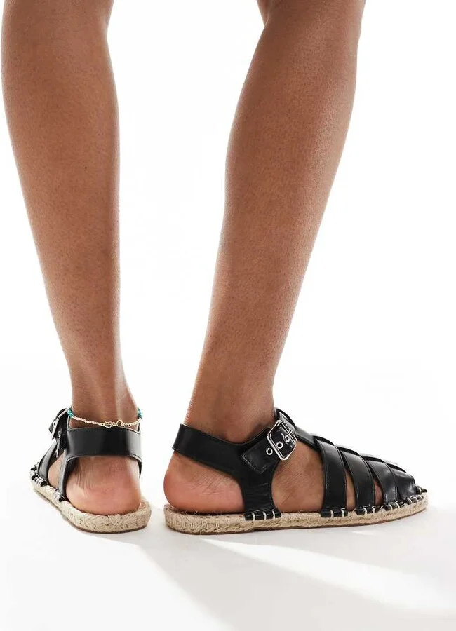 ASOS DESIGN Jukebox fisherman espadrille in black - Image 3
