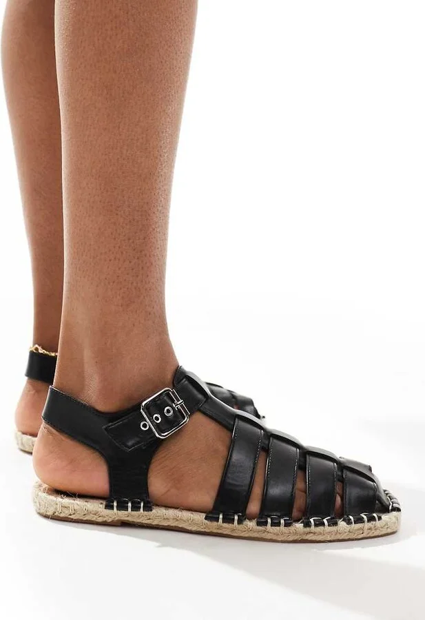 ASOS DESIGN Jukebox fisherman espadrille in black - Image 4