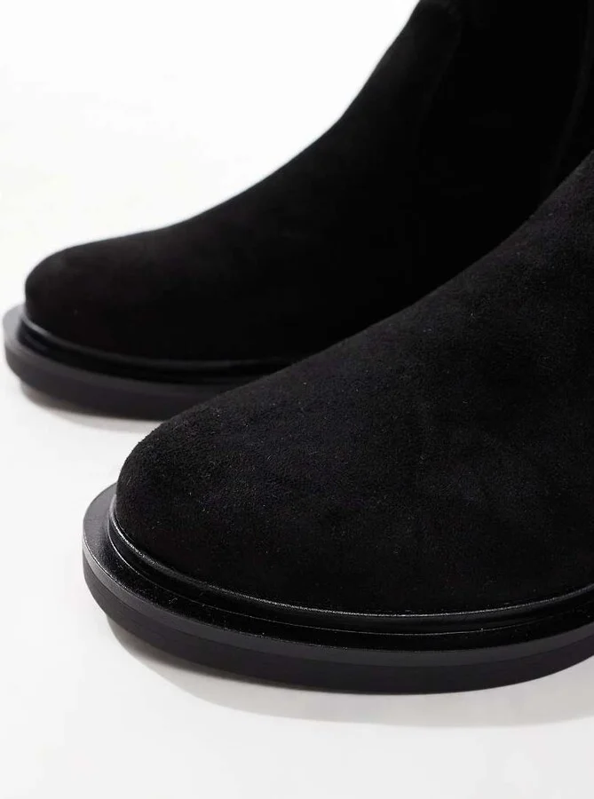 ASOS DESIGN Kaylee smart flat over-the-knee boots in black - Image 3