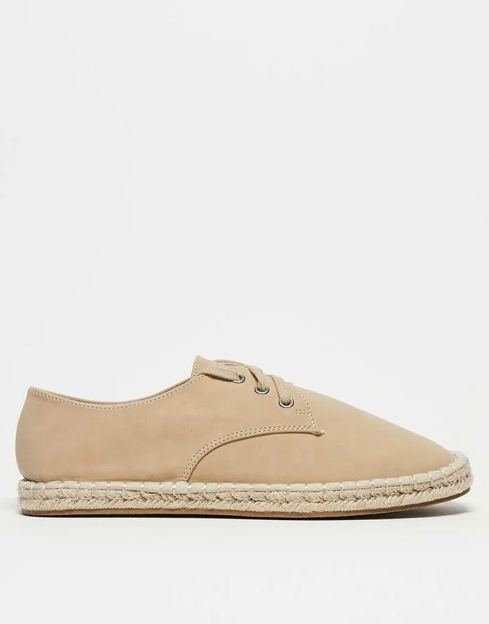 ASOS DESIGN lace up espadrilles in stone - Image 2
