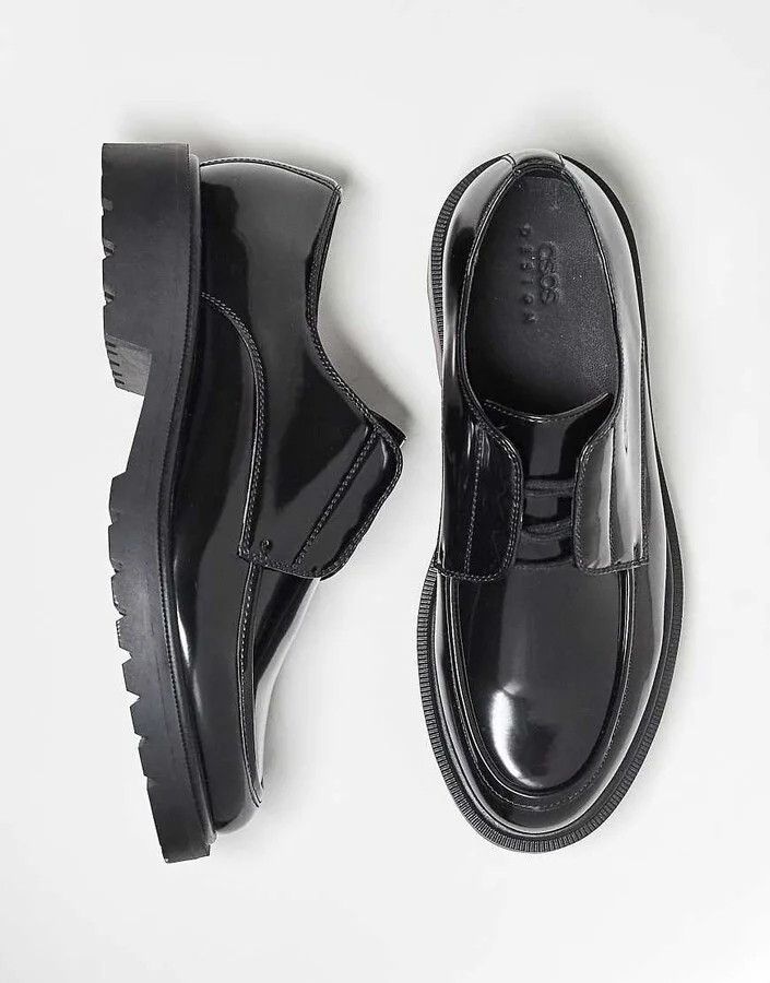 ASOS DESIGN lace up shoes in black - Image 2