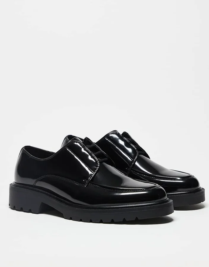 ASOS DESIGN lace up shoes in black - Image 3