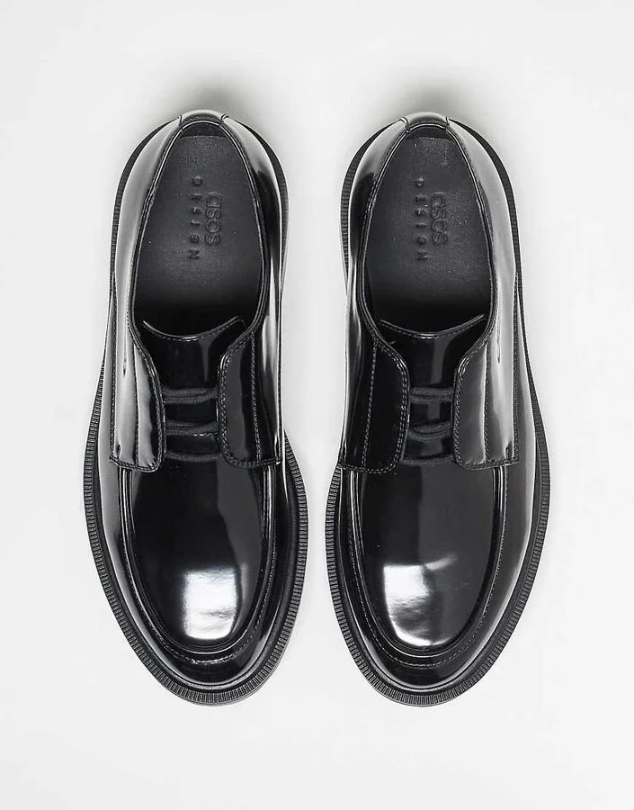 ASOS DESIGN lace up shoes in black - Image 4