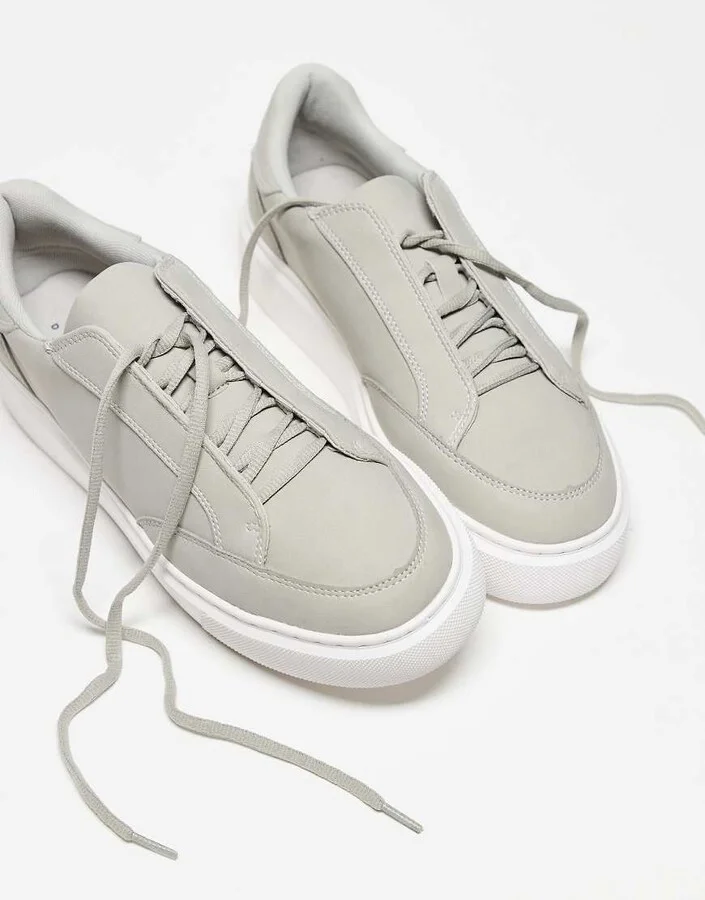 ASOS DESIGN lace up sneakers concealed lace - Image 4