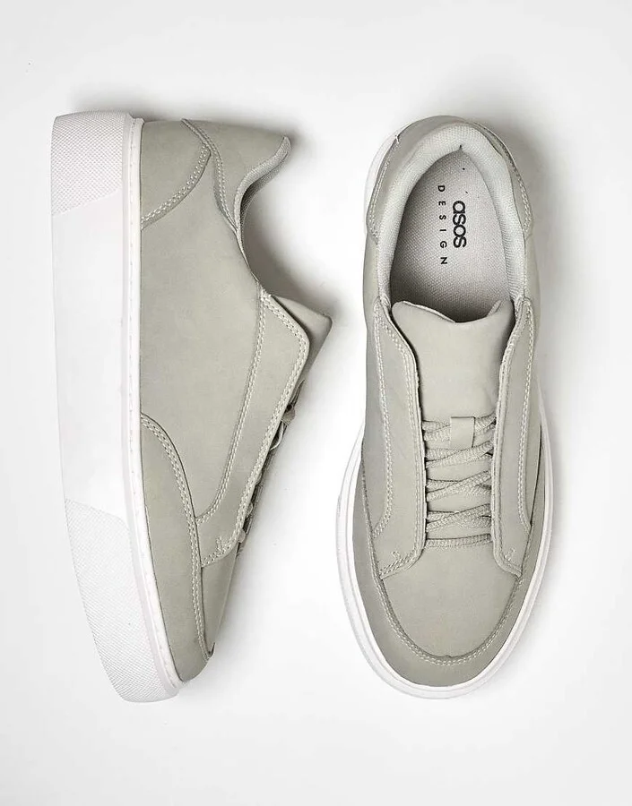 ASOS DESIGN lace up sneakers concealed lace