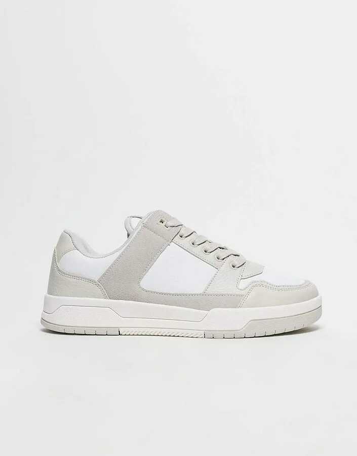 ASOS DESIGN lace-up sneakers in beige - Image 2