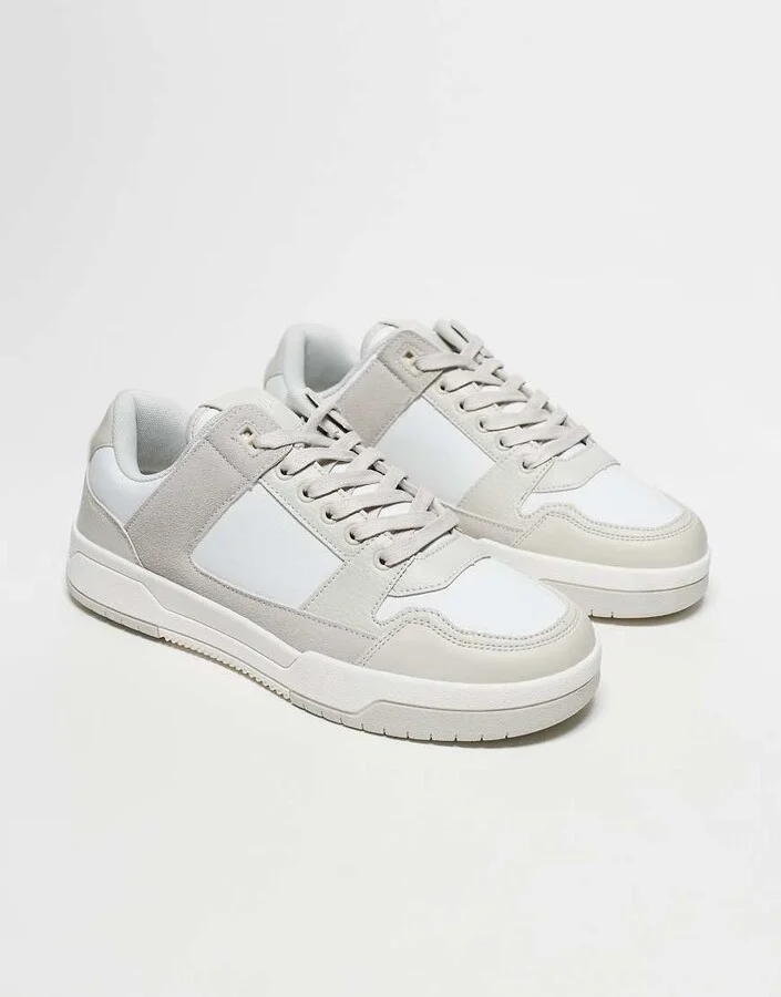 ASOS DESIGN lace-up sneakers in beige - Image 3