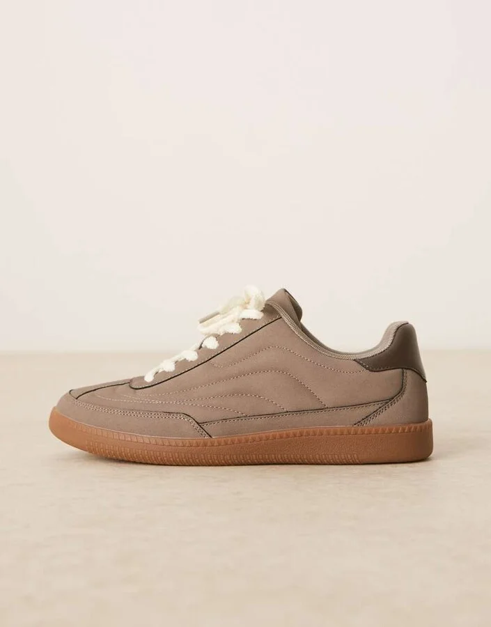 ASOS DESIGN lace up sneakers in brown