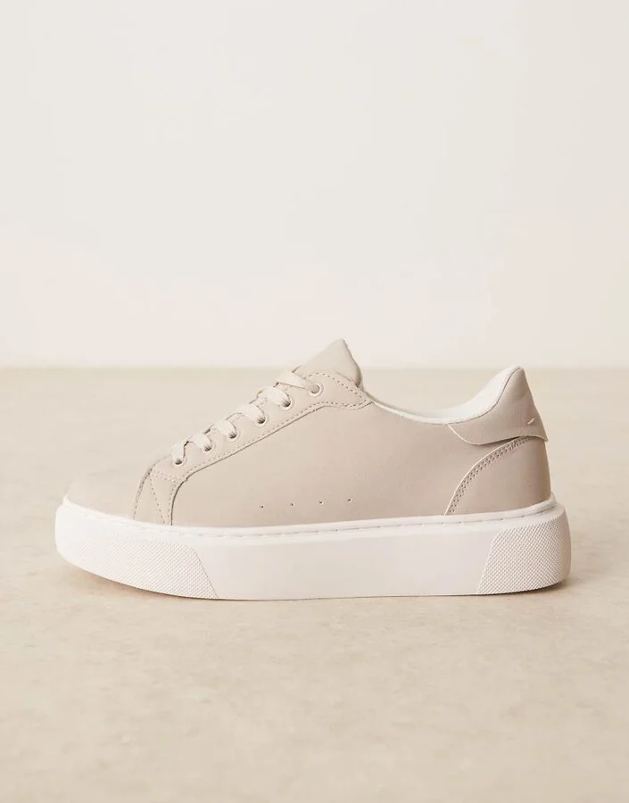 ASOS DESIGN lace up sneakers in gray - Image 2