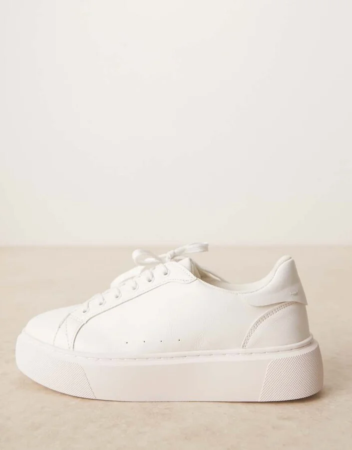 ASOS DESIGN lace up trainers in white - Image 2