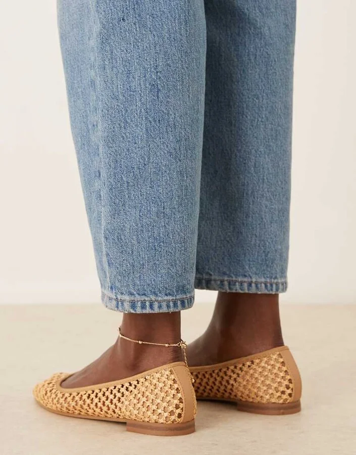ASOS DESIGN Lagoon ballet flats in natural weave - Image 2