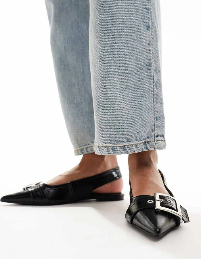 ASOS DESIGN Legion buckle ballet flats in black - Image 3