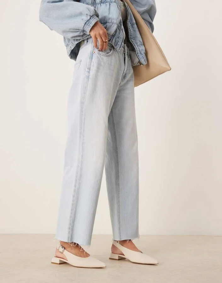 ASOS DESIGN Leonora slingback ballet in natural fabrication - Image 2