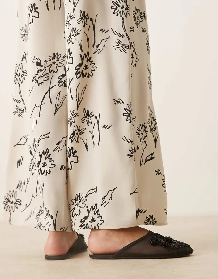 ASOS DESIGN Lilyana embellished mule ballet flats in black mesh - Image 4