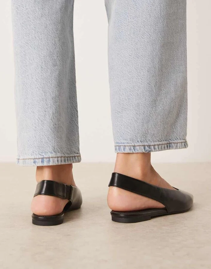 ASOS DESIGN Linford slingback ballet flats in black - Image 2
