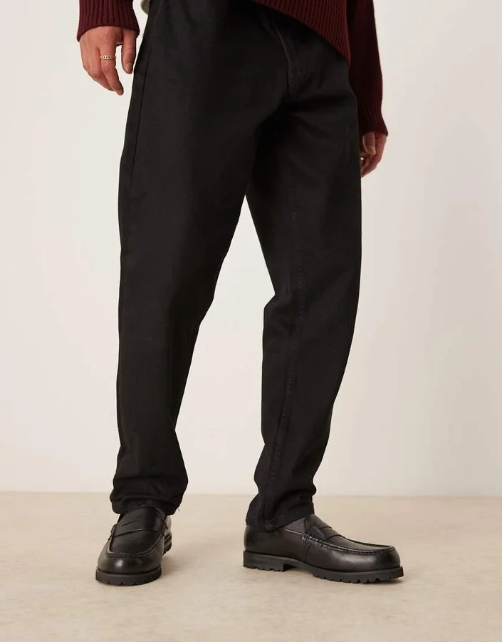 ASOS DESIGN loafers in black leather with cleated sole - Image 2