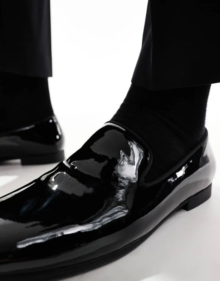 ASOS DESIGN loafers in black patent - Image 3