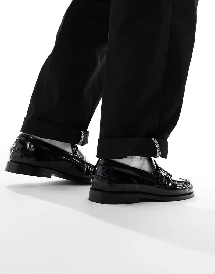 ASOS DESIGN loafers in black with buckle - Image 3