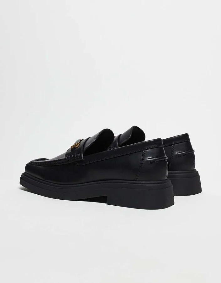 ASOS DESIGN loafers in black with square toe - Image 4