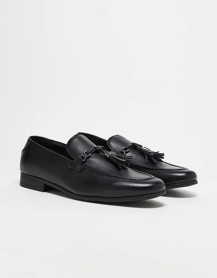 ASOS DESIGN loafers in black with tassel detail - Image 2