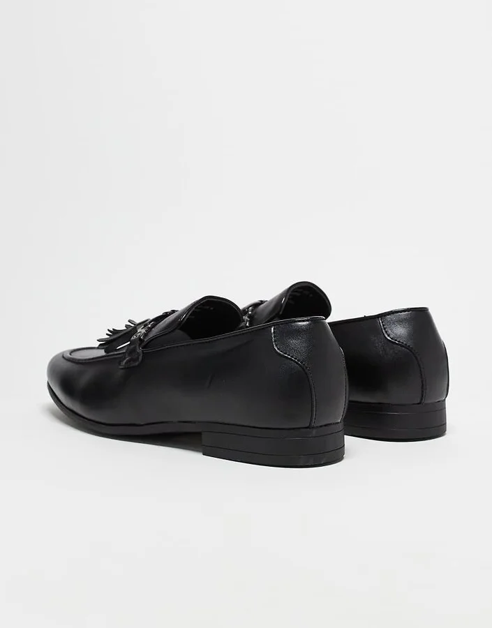 ASOS DESIGN loafers in black with tassel detail - Image 4