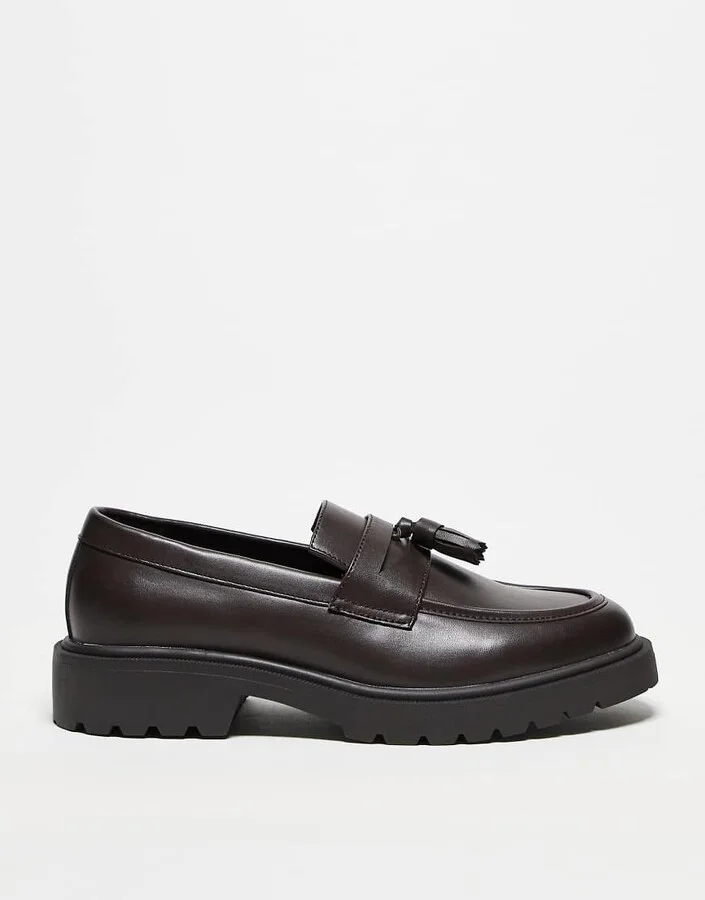 ASOS DESIGN loafers in brown with tassel