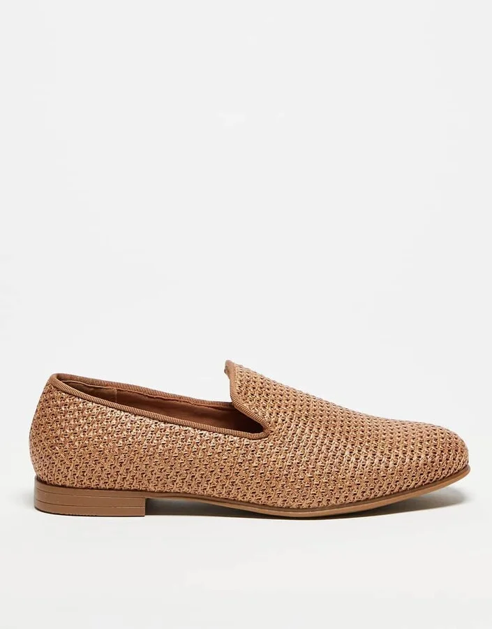 ASOS DESIGN loafers in natural weave