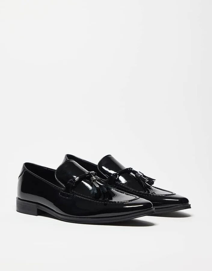 ASOS DESIGN loafers in patent with tassel - Image 3