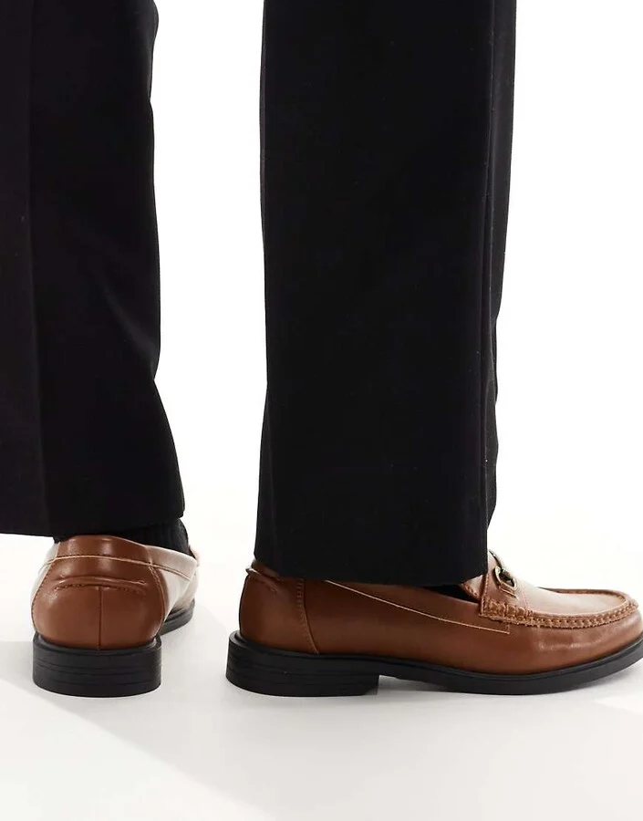 ASOS DESIGN loafers in tan with snaffles - Image 3