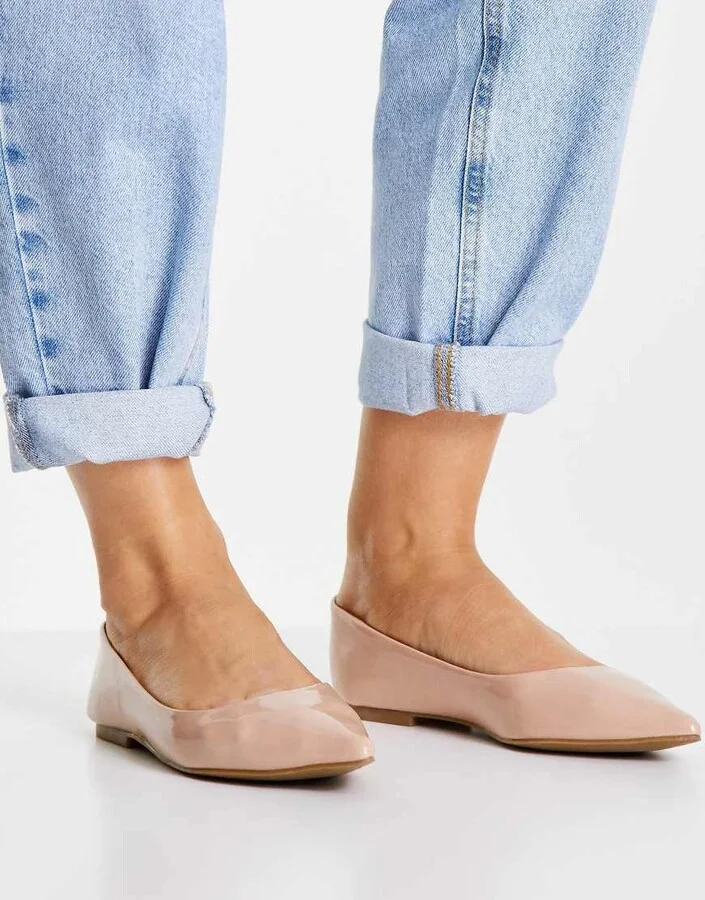 ASOS DESIGN Lucky pointed ballet flats in beige - Image 4