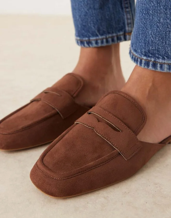 ASOS DESIGN Magnet loafer mules in tan suedette - Image 2