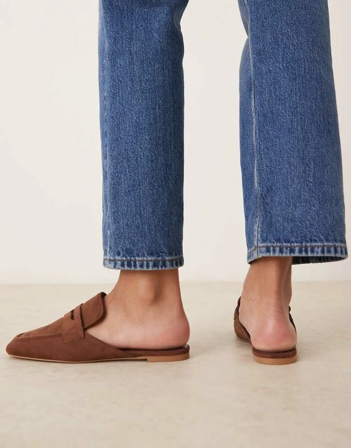 ASOS DESIGN Magnet loafer mules in tan suedette - Image 3