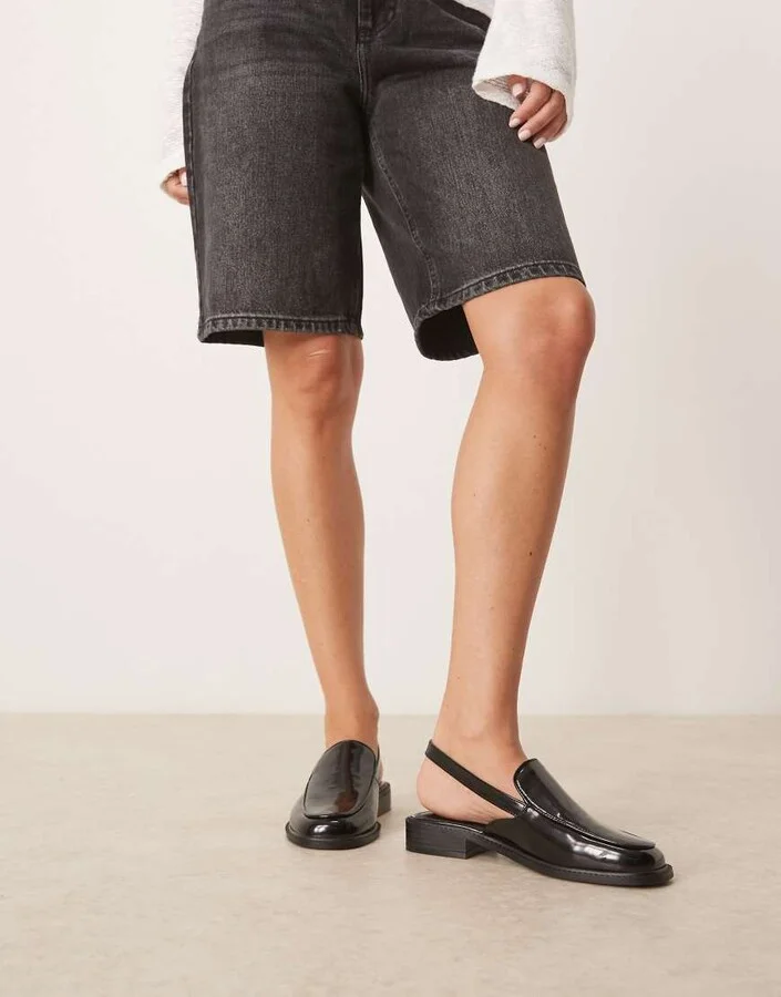 ASOS DESIGN Marcella slingback loafers in black - Image 2