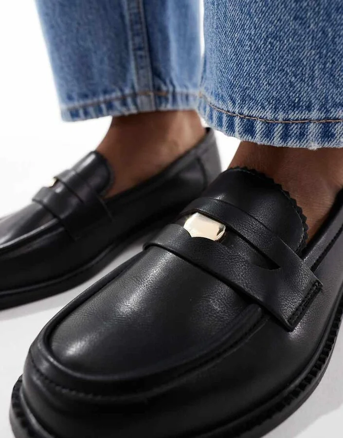 ASOS DESIGN Match penny loafer in black - Image 2