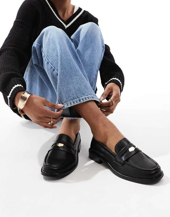 ASOS DESIGN Match penny loafer in black - Image 3