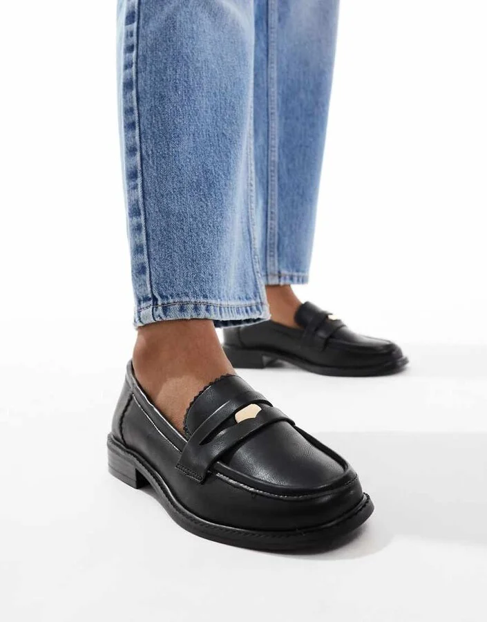 ASOS DESIGN Match penny loafer in black