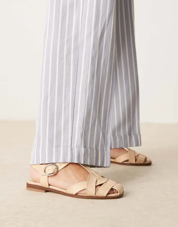ASOS DESIGN Mirage slim fisherman shoes in natural weave