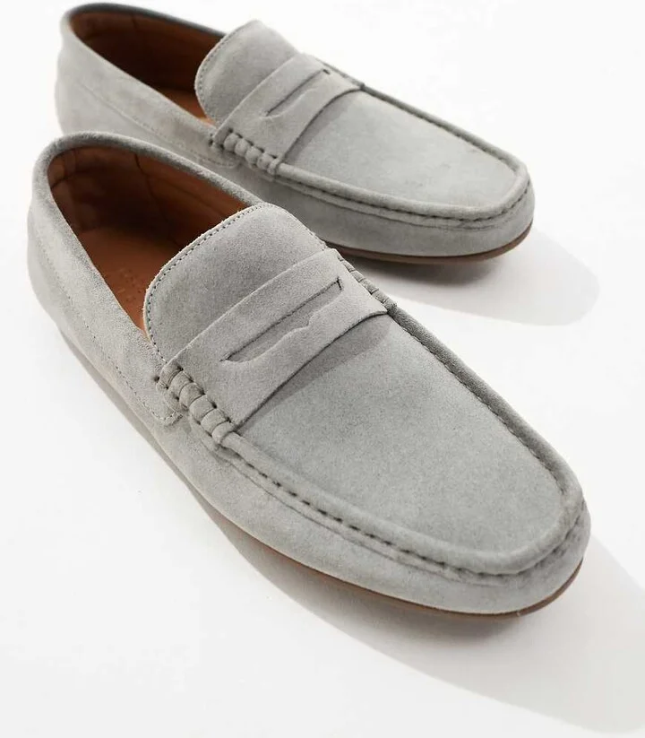 ASOS DESIGN moccasins in blue suede - Image 2