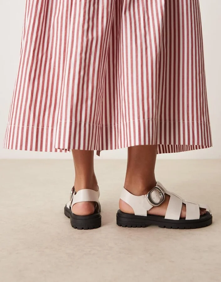 ASOS DESIGN Monarch chunky fisherman sandals in off - Image 3
