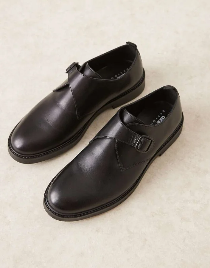 ASOS DESIGN monk shoes in black leather - Image 4