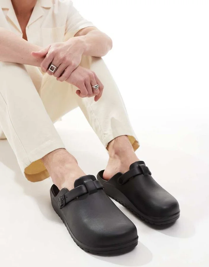 ASOS DESIGN mule clog sandals in black