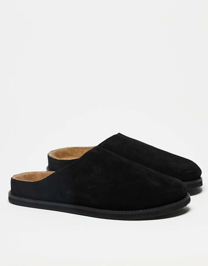 ASOS DESIGN mule clog sandals in black suede - Image 2