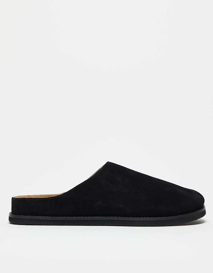 ASOS DESIGN mule clog sandals in black suede - Image 3