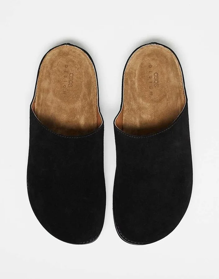 ASOS DESIGN mule clog sandals in black suede - Image 4