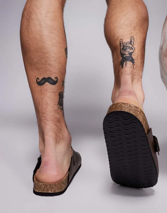 ASOS DESIGN mule clog sandals in brown with cork soles - Image 2