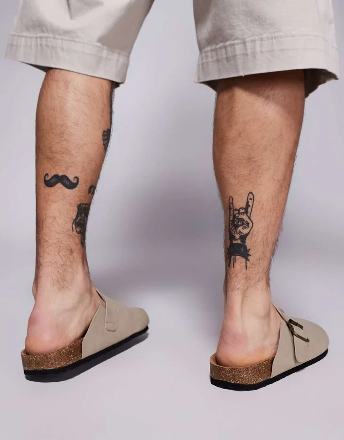 ASOS DESIGN mule clog sandals in stone with cork soles - Image 2